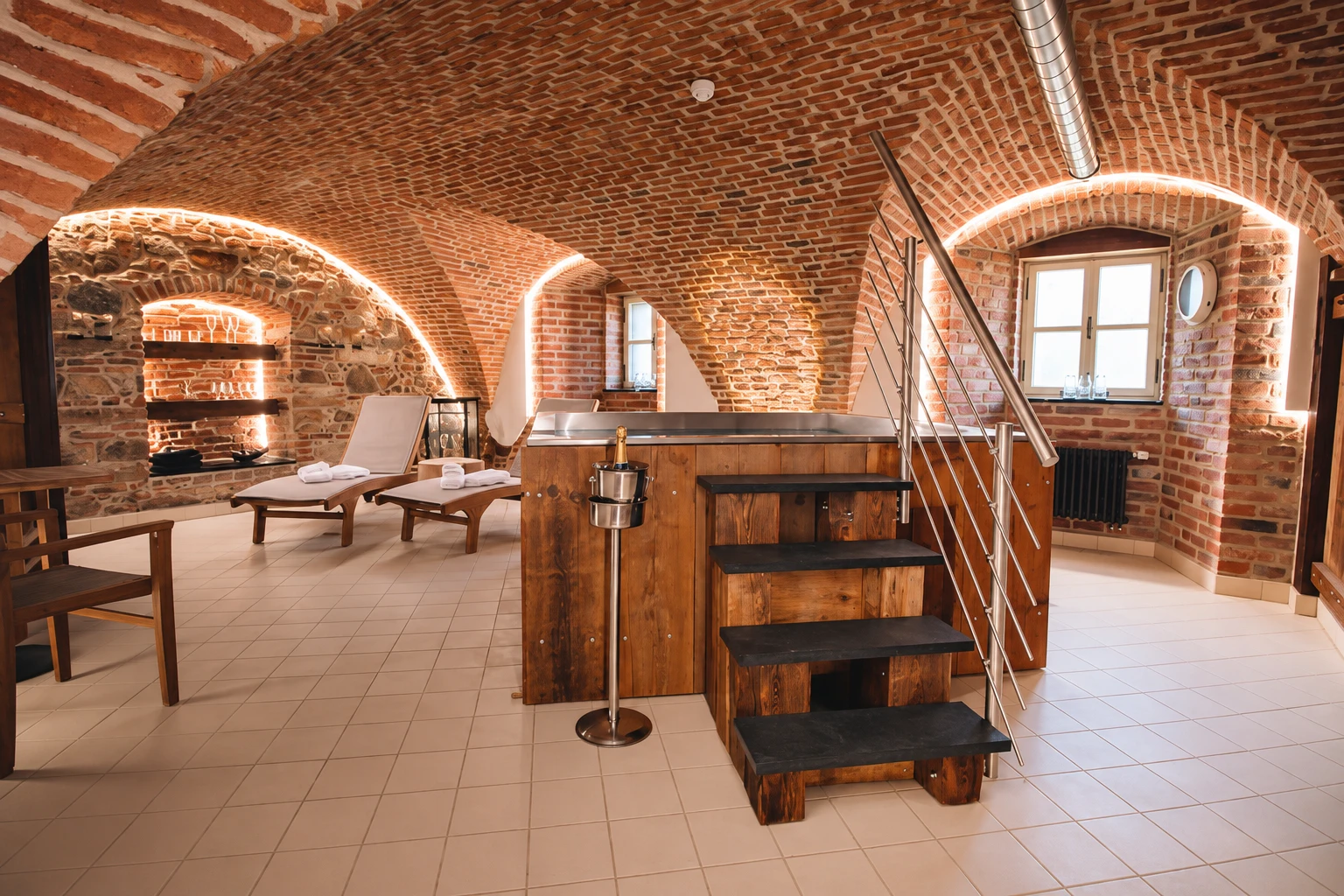 Interiér privátního wellness Starý Pivovar v Chotěšově